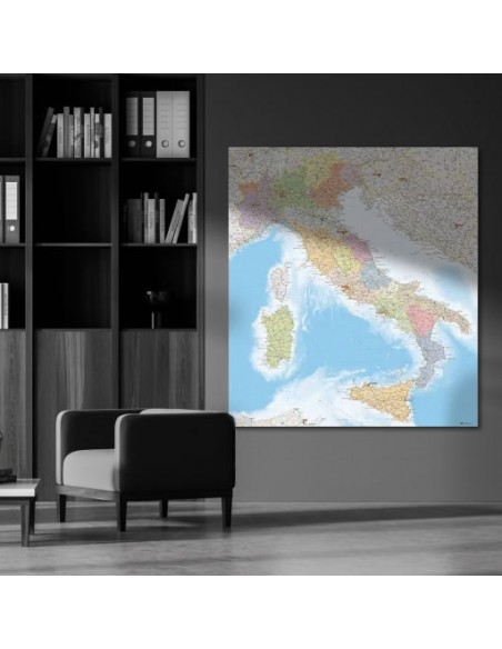 Mappa dell'Italia Politica - PANNELLO 120x135 cm