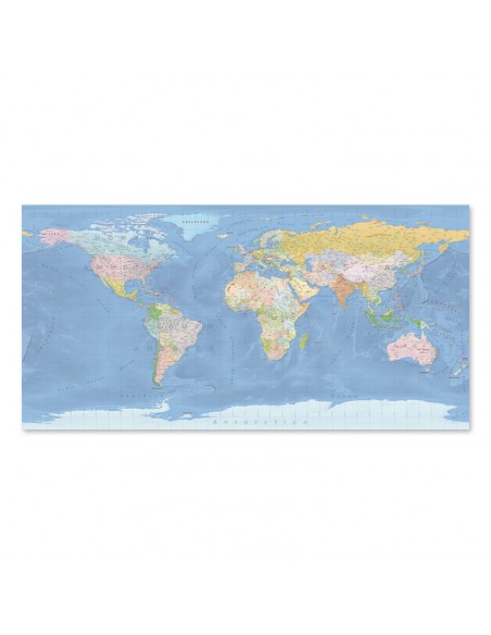 Mappa del Mondo (Natural) - PANNELLO 200 x 100 cm
