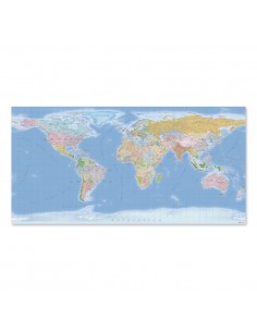 Mappa del Mondo (Hypsometric) - PANNELLO 200 x 100 cm