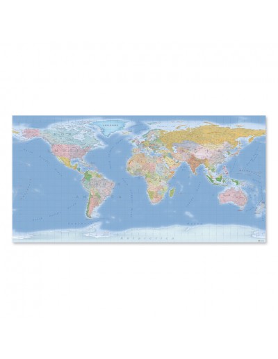 Mappa del Mondo (Hypsometric) - PANNELLO 200 x...