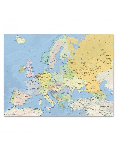 Mappa dell'Europa Fisica - PANNELLO 120x160 cm