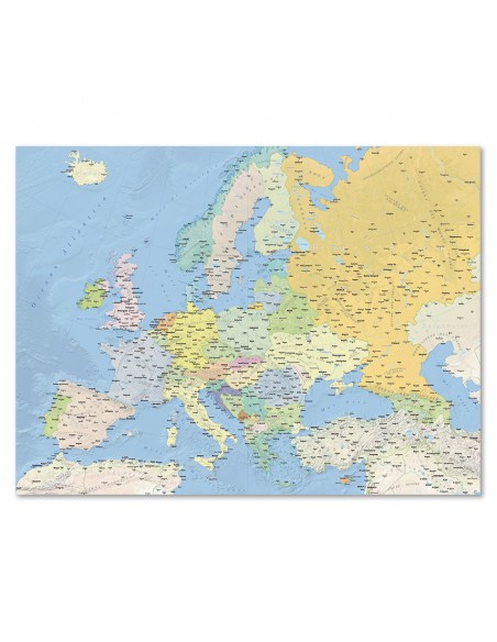 Mappa dell'Europa Fisica - PANNELLO 120x160 cm