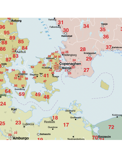 Mappa dell'Europa con CAP 170x120 cm