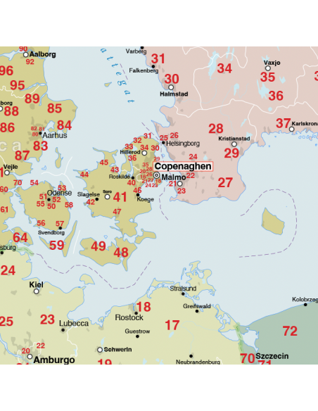 Mappa dell'Europa con CAP 170x120 cm
