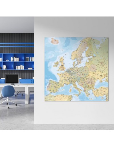 Mappa dell'Europa Stradale - PANNELLO 120x120 cm