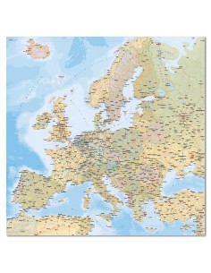 Mappa dell'Europa Stradale - PANNELLO 120x120 cm