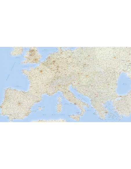 Mappa dell'Europa Stradale - PANNELLO 300x170 cm