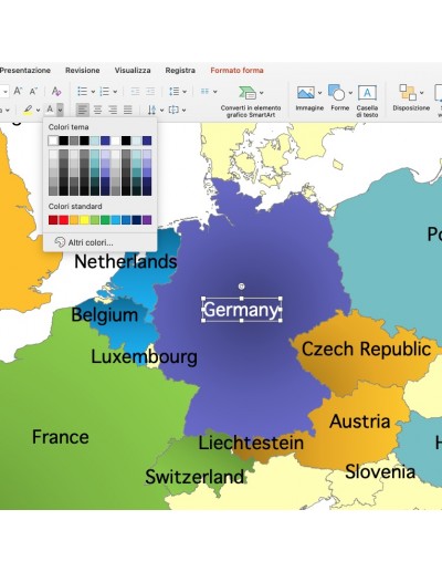 Mappa degli stati d'Europa PowerPoint