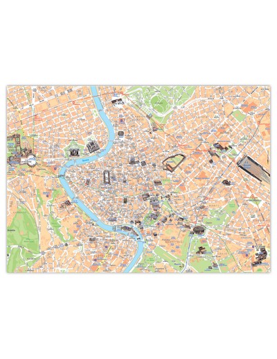 Mappa di Roma su Block Notes A3
