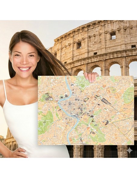 Mappa di Roma su Block Notes A3
