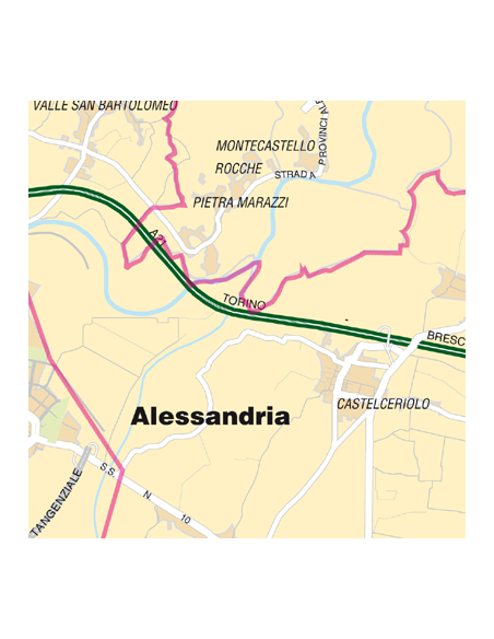 Mappa di Alessandria jpg 1:100.000 con CAP