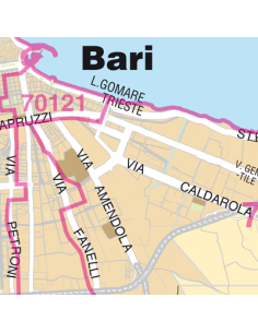 Mappa di Bari jpg 1:100.000 con CAP