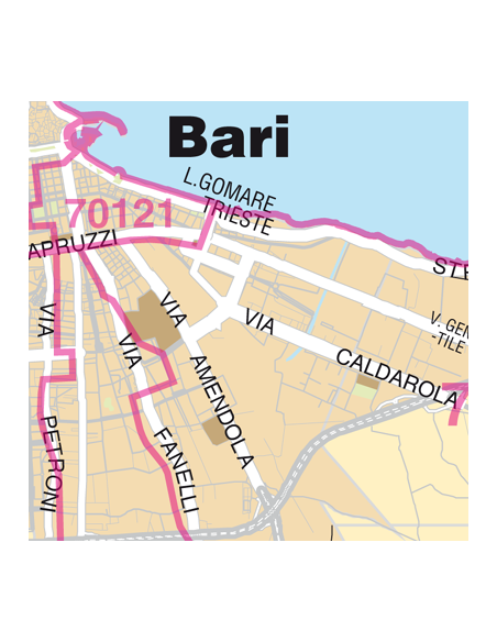 Mappa di Bari jpg 1:100.000 con CAP