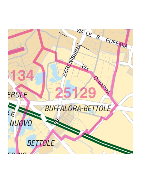 Mappa di Brescia jpg 1:100.000 con CAP