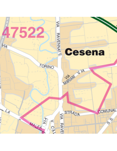 Mappa di Cesena jpg 1:100.000 con CAP