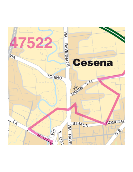 Mappa di Cesena jpg 1:100.000 con CAP
