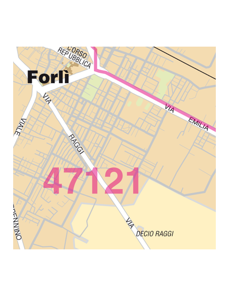 Mappa di Forli_ jpg 1:100.000 con CAP