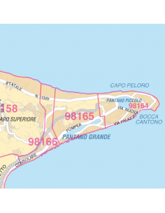 Mappa di Messina jpg 1:100.000 con CAP 2