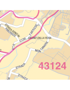 Mappa di Parma jpg 1:100.000 con CAP