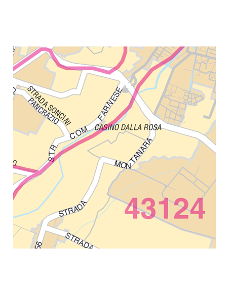 Mappa di Parma jpg 1:100.000 con CAP