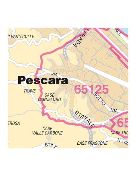 Mappa di Pescara jpg 1:100.000 con CAP