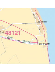 Mappa di Ravenna jpg 1:100.000 con CAP