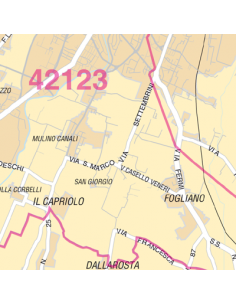 Mappa di Reggio Emilia jpg 1:100.000 con CAP