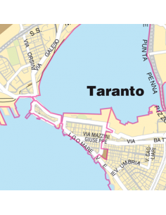 Mappa di Taranto jpg 1:100.000 con CAP