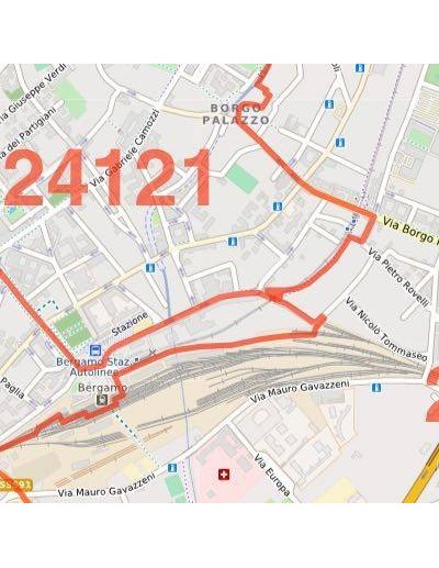 Mappa dei cap di Bergamo jpg