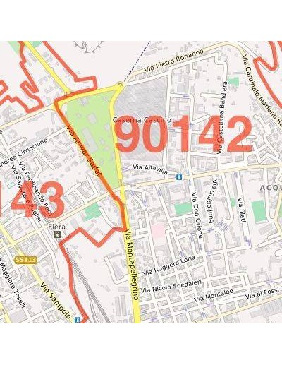 Mappa dei cap di Palermo jpg