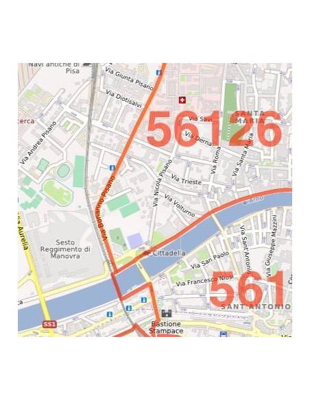 Mappa dei cap di Pisa jpg