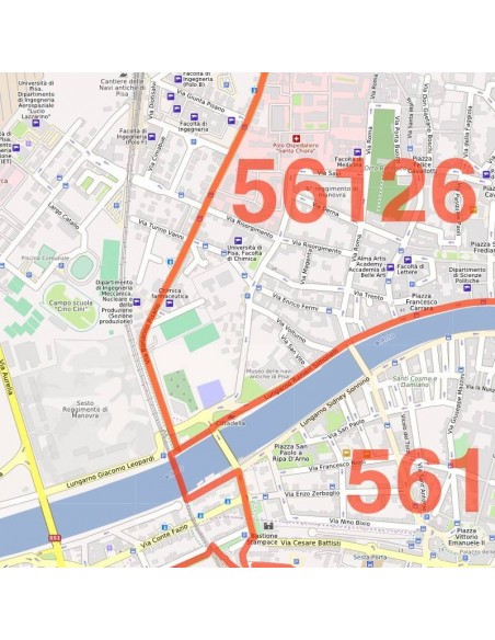 Mappa dei cap di Pisa jpg