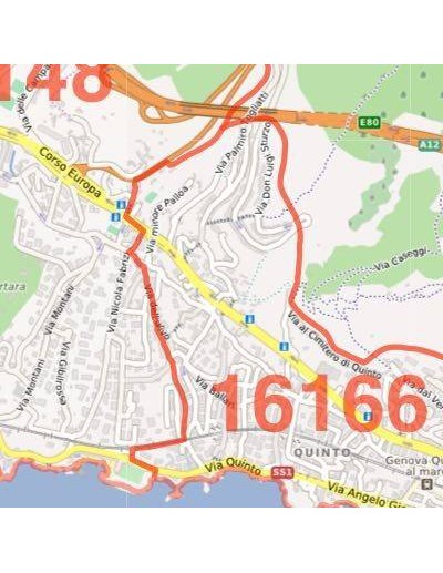 Mappa dei cap di Genova jpg