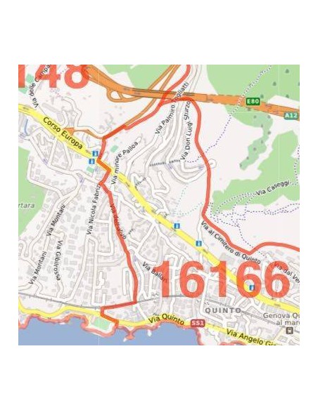 Mappa dei cap di Genova jpg