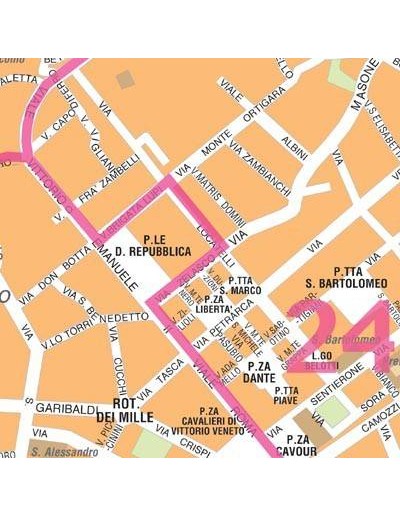 Mappa di Bergamo jpg 1:10.000 con CAP