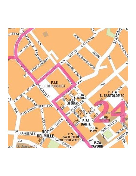 Mappa di Bergamo jpg 1:10.000 con CAP