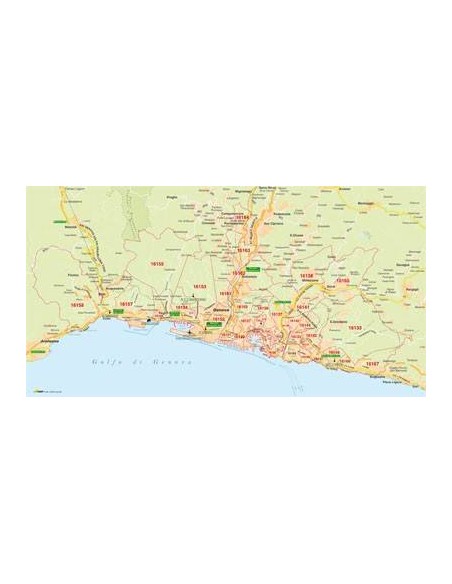 Mappa di Genova jpg 1:100.000 con CAP