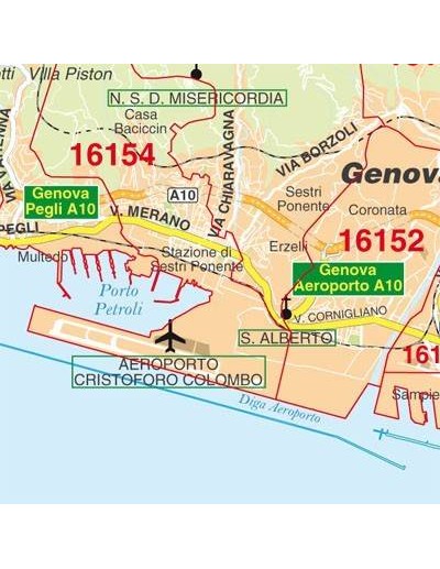 Mappa di Genova jpg 1:100.000 con CAP