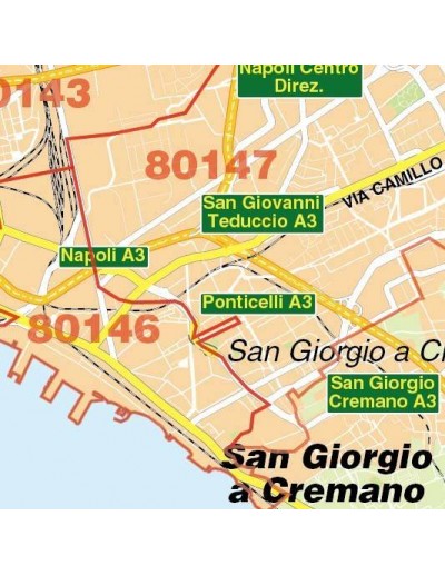 Mappa di Genova jpg 1:100.000 con CAP