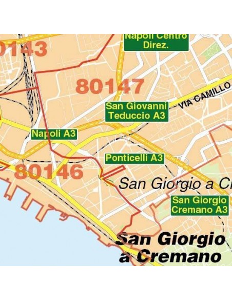 Mappa di Genova jpg 1:100.000 con CAP