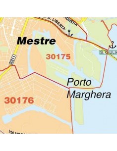 Mappa di Venezia jpg 1:100.000 con CAP 2