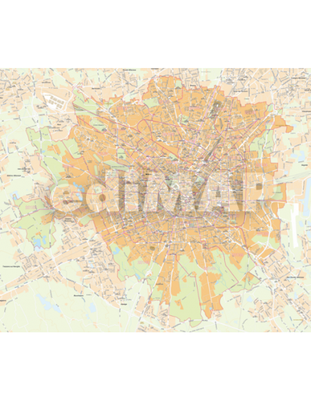 Mappa di Milano jpg 1:35.000 con CAP