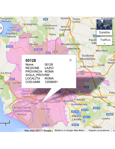 Mappe dei CAP delle 41 città KML