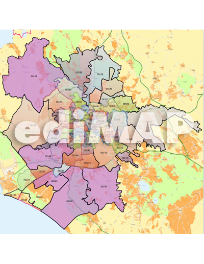 Mappa dei CAP di Roma comune con stradario...