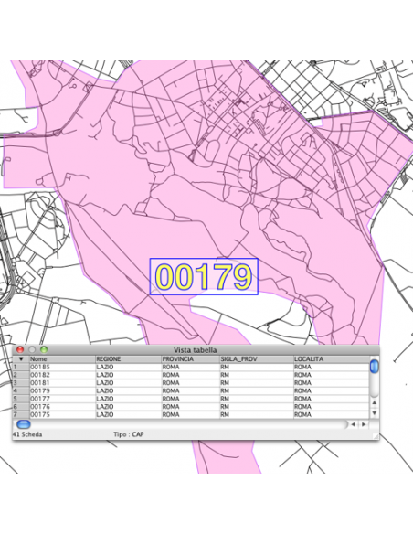 Carte dei CAP delle 41 città ShapeFile