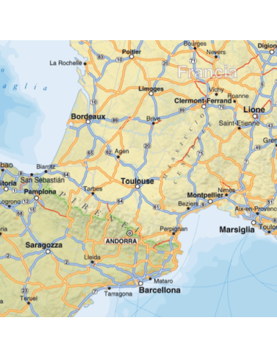 Mappa dell'Europa Stradale MAGNETICA 120x120 cm