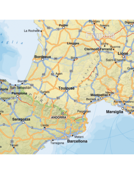 Mappa dell'Europa Stradale MAGNETICA 120x120 cm