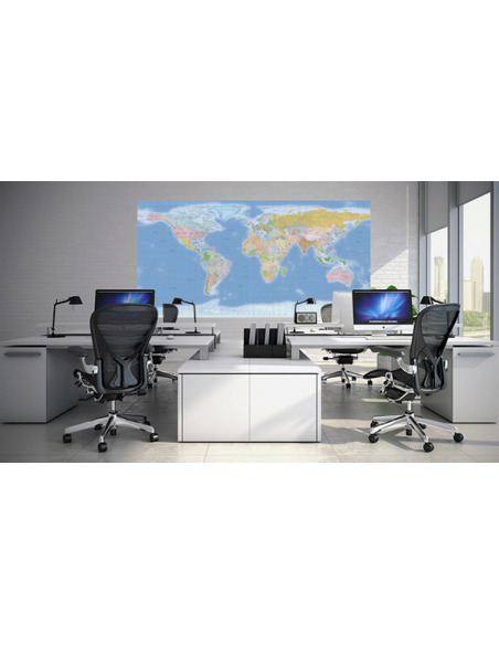 Mappa del Mondo (Natural) - PANNELLO 200 x 100 cm