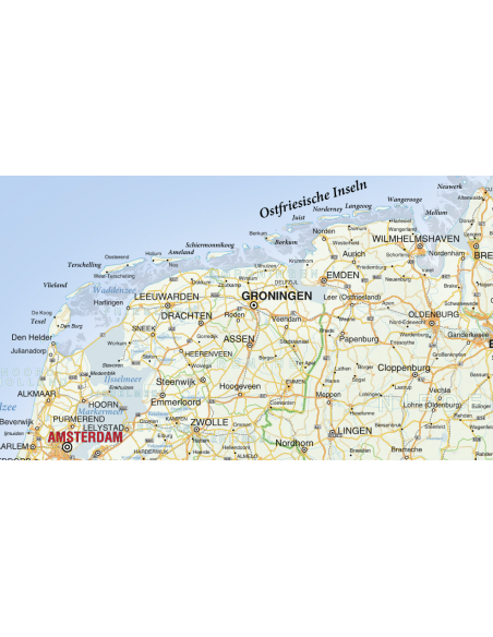 Mappa dell'Europa Stradale - PANNELLO 300x170 cm