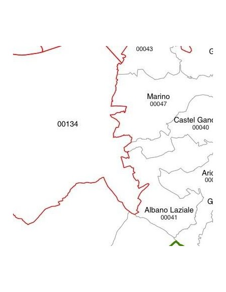 Mappa dei comuni e CAP del Lazio - PANNELLO 100 x 100 cm